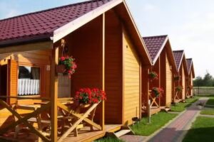 Magnolien-Holzhäuser