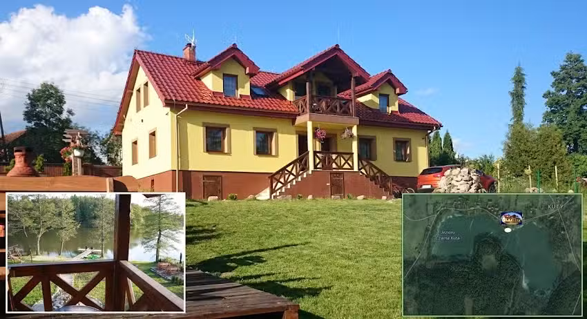 Mazurski Raj – Komfortables Haus am See: 220 m² großes Haus für 24 Personen und 110 m² große Apartments für 12 Personen direkt am See, Masuren