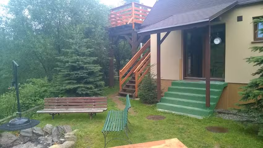 A guesthouse by the stream